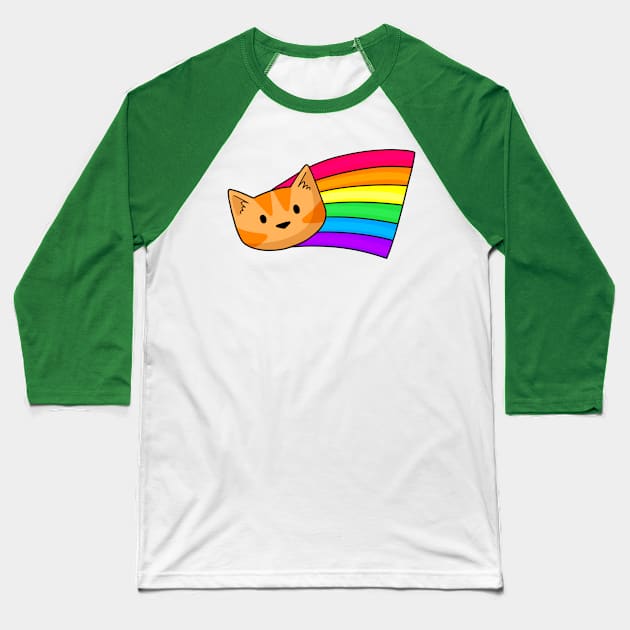 Rainbow cat Baseball T-Shirt by Doodlecats 